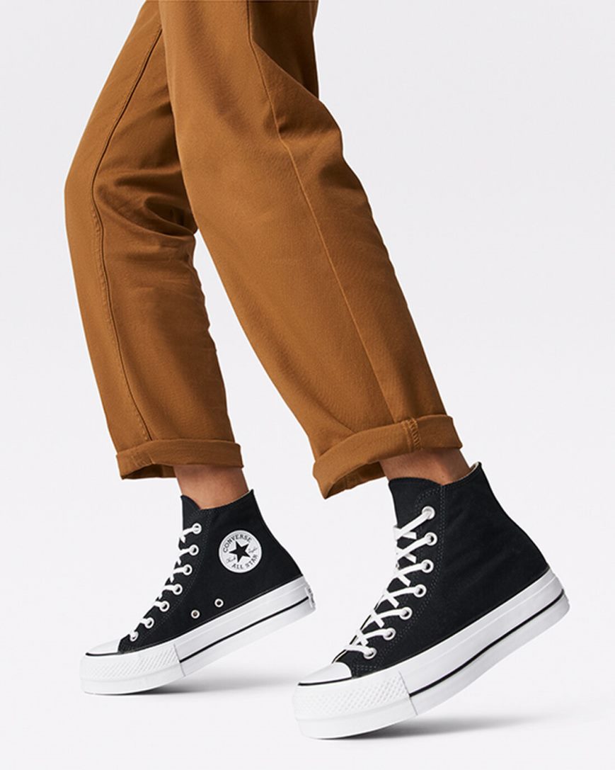 Women's Converse Chuck Taylor All Star Lift Canvas High Top Platform Shoes Black / White | AU 9145CA